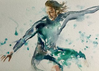 Le surfer - watercolor on paper 25x20cm