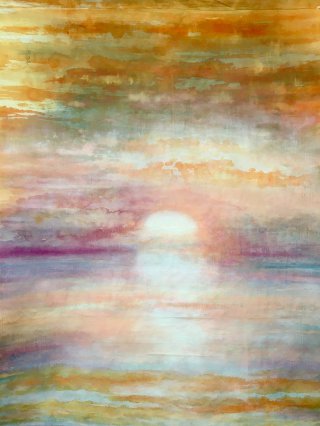 Soleil couchant sur l'océan - fabric wall hanging 120x160cm