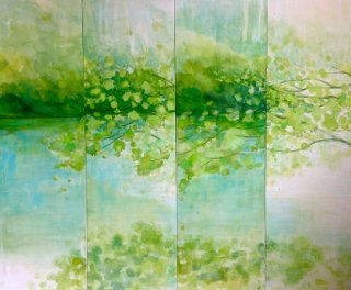 La branche sur l'eau - watercolor on paper 4 x 35x65cm